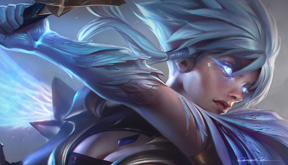 Обои для рабочего стола Riven Splash из игры Лига Легенд / League of Legends / LoL, by Chengwei Pan