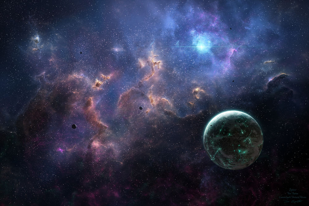 Обои для рабочего стола Планета в космическом пространстве, by cosmicspark