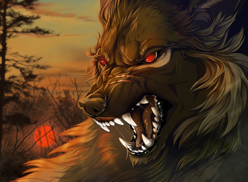 Обои для рабочего стола Злой рычащий волк, by WolfRoad