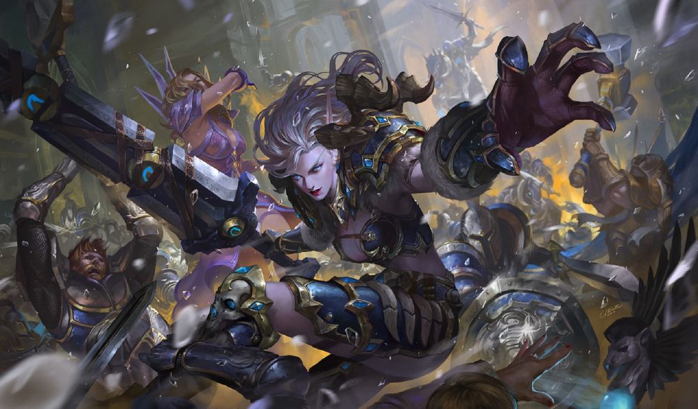 Обои для рабочего стола Битва героев игры World of Warcraft / Мир военного ремесла, by Bo Chen