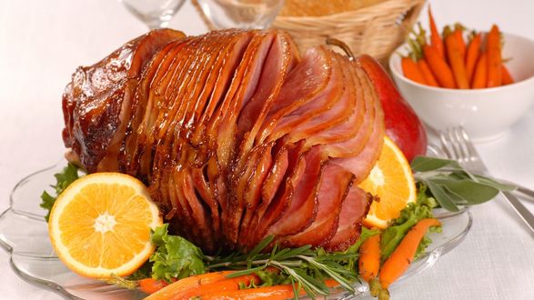 Обои на рабочий стол Сочное запеченое мясо с овощами