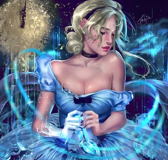 Обои на рабочий стол Cinderella / Золушка из мультфильма Золушка / Cinderella, by Aleksandra Jеdrasik