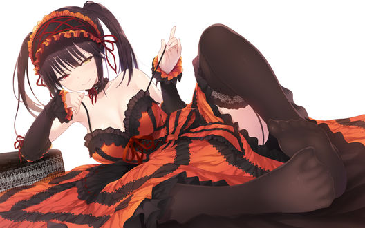 Обои на рабочий стол Kurumi Tokisaki / Куруми Токисаки из аниме Date A Live / Рандеву с жизнью, by caitaron