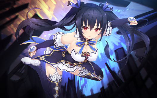 Обои на рабочий стол Noire / Нуар из игры Hyperdimension Neptunia, by caitaron
