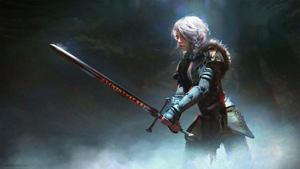 Обои на рабочий стол Ciri / Цирилла из игры The Witcher / Ведьмак, by Wojtek Fus