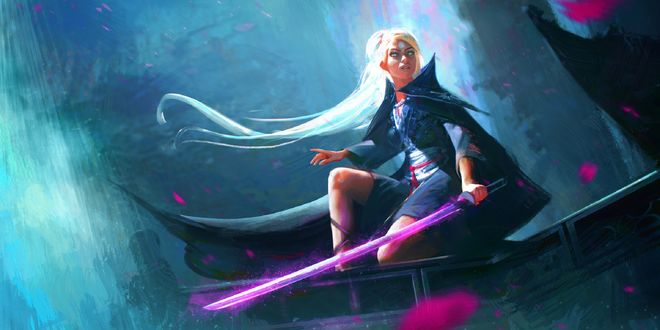 Обои на рабочий стол Девушка Nima / Нима с мечом, by Wojtek Fus