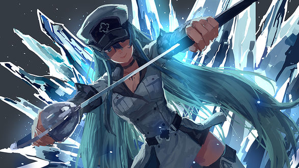 Обои на рабочий стол Esdeath / Эсдэт из аниме Akame ga Kill!/Убийца Акамэ, by HiirosAbyssal