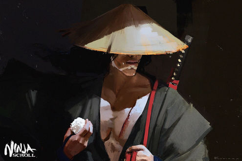 Обои на рабочий стол Странствующий ниндзя Jubei / Дзюбэй из аниме Ninja Scroll / Манускрипт ниндзя, by Maciej Kuciara