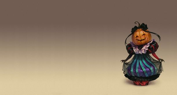 Обои на рабочий стол Тыква в Хэллоуинском костюме, art by Valeria Styajkina