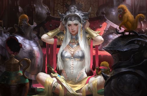 Обои на рабочий стол Amored princess / Принцесса в доспехах, by KILART