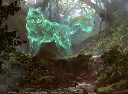 Обои на рабочий стол Призрак волка в лесу, by lius lasahido