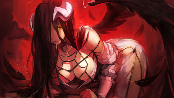 Обои на рабочий стол Albedo / Альбедо из аниме Overlord / Повелитель, by iorlvm