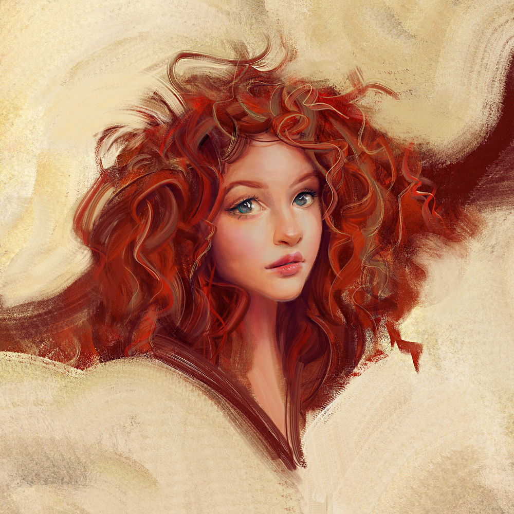 Обои для рабочего стола Портрет рыжеволосой девушки, by Mandy Jurgens
