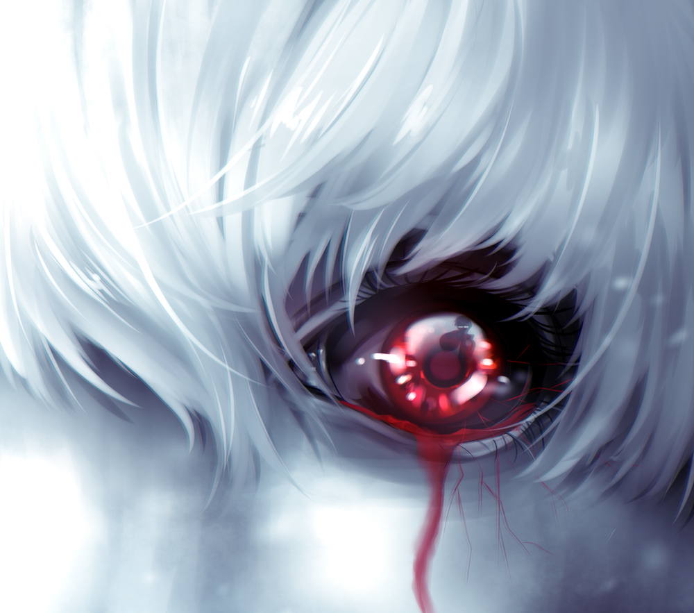 Обои на рабочий стол Ken Kaneki / Кен Канеки из аниме Tokyo Ghoul / Токийский  Гуль, by nikicheiry, обои для рабочего стола, скачать обои, обои бесплатно