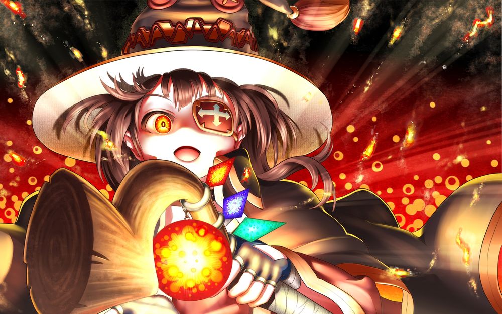 Обои для рабочего стола Мэгумин / Megumin из аниме Богиня Благословляет Этот Прекрасный Мир / Kono Subarashii Sekai Ni Shukufuku Wo!