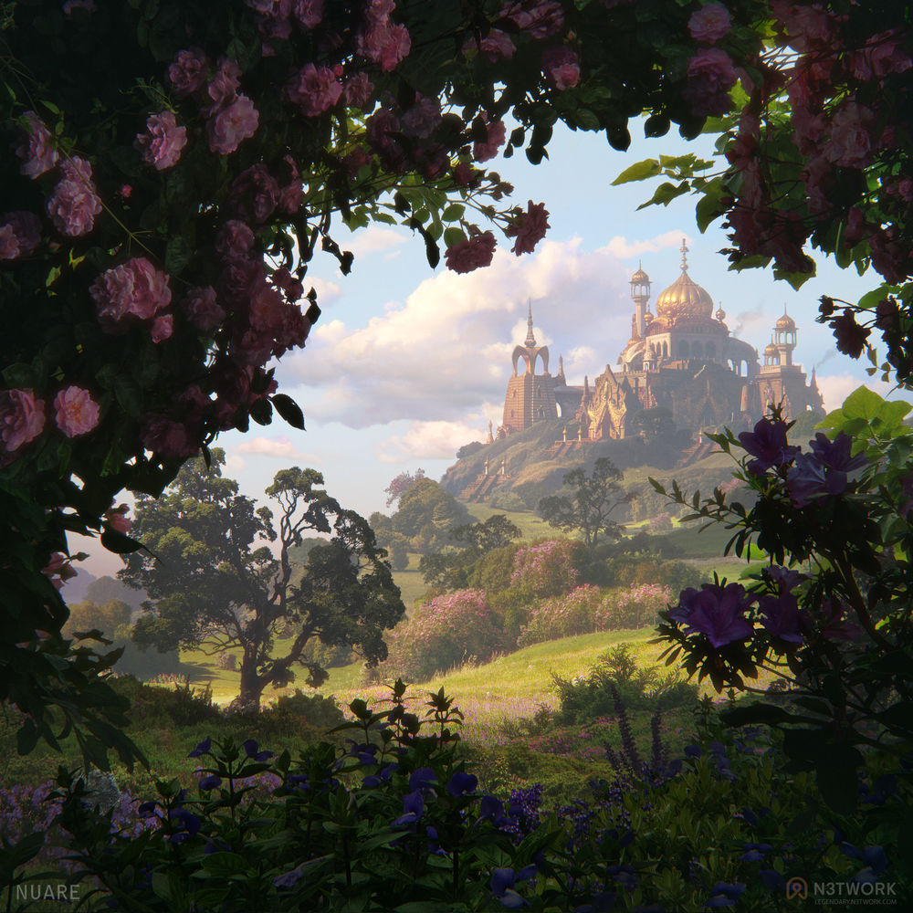 Обои для рабочего стола Вид на замок на холме, by Christian Dimitrov
