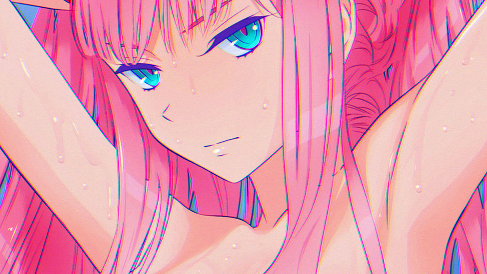 Обои для рабочего стола Zero Two / Зеро Ту из аниме Darling in the FranXX / Милый во Франкcе