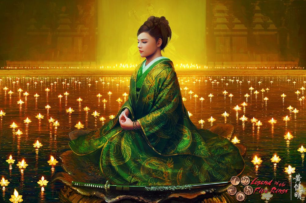 Обои для рабочего стола The Empress Iweko / Императрица Ивеко из игры Legend of the Five Rings / Легенда о Пяти Кольцах, by Mario Wibisono