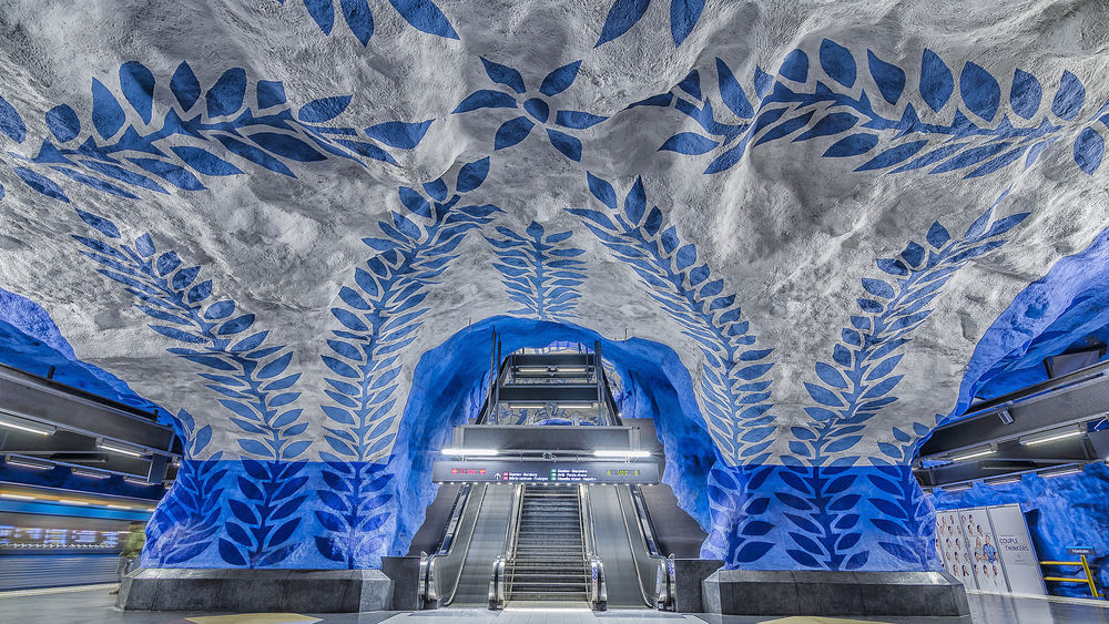 Обои для рабочего стола Станция метро в городе Стокгольме, Швеция