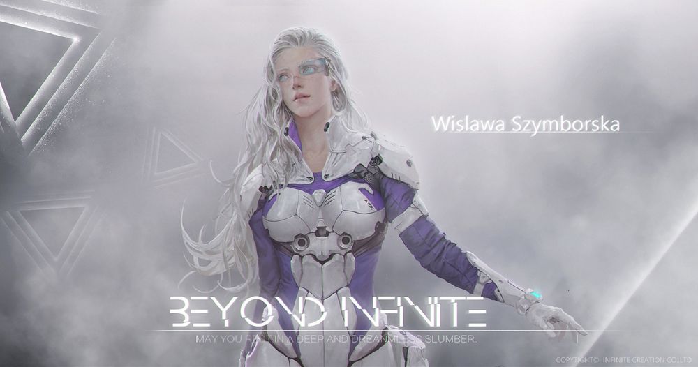 Обои для рабочего стола Девушка в футуристическом костюме, Beyond Infinite / За бесконечностью, (Wislawa Szymborska), by Rui Li