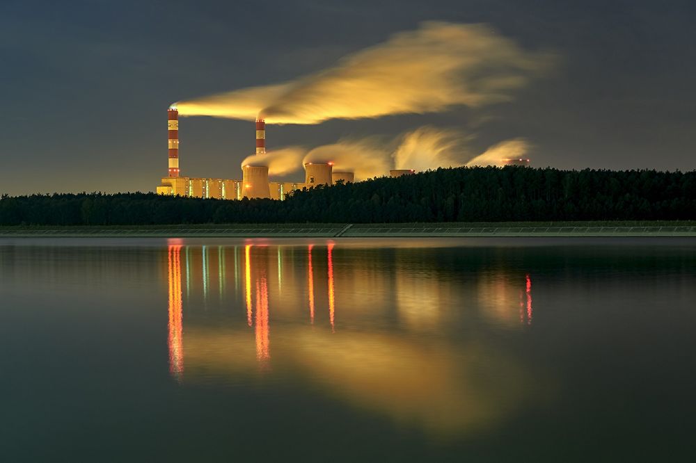 Обои для рабочего стола Power station / Электростанция в Belchatow, Poland / Белхатув, Польша, фотограф Jan Sieminski