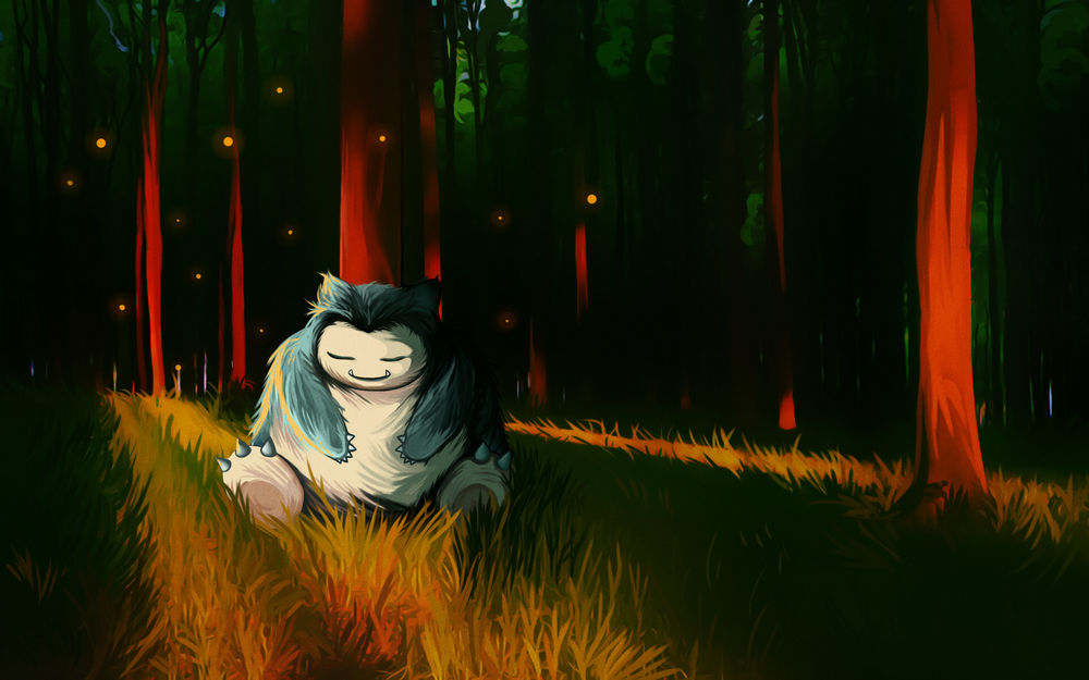 Обои для рабочего стола Snorlax / Снорлакс из аниме Pokemon / Покемон, by andrework