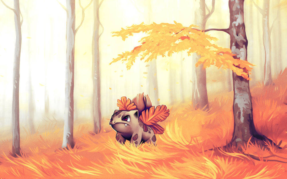 Обои для рабочего стола Ivisaur / Ивисаур из аниме Pokemon / Покемон, by andrework