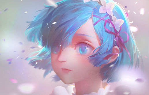 Обои на рабочий стол Рем / Rem из аниме Re: Жизнь в альтернативном мире с нуля / Re:Zero kara Hajimeru Isekai Seikatsu