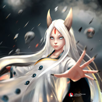 Обои на рабочий стол Kaguya Ootsutsuki / Кагуя Ооцуцуки из аниме Naruto / Наруто, by Rothana Chhourm