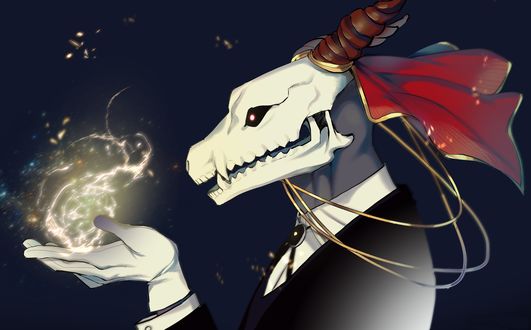 Обои на рабочий стол Элиас Эйнсворт / Elias Ainsworth использует магию из аниме Невеста чародея / Mahoutsukai no Yome