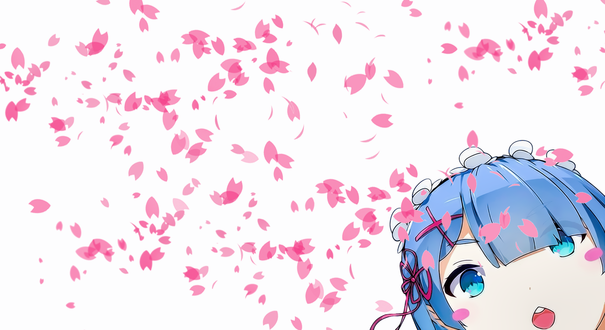 Обои на рабочий стол Chibi Rem / Чиби Рем из аниме Re: Zero kara Hajimeru Isekai Seikatsu / Re: Жизнь в альтернативном мире с нуля, by sanoboss