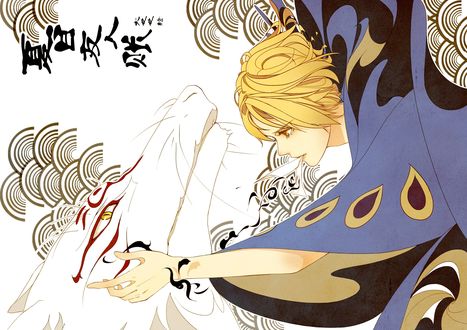 Обои на рабочий стол Takashi Natsume / Такаши Нацумэ и Madara / Nyanko-sensei / Нянко-сенсей из аниме Natsune Yuujinchou / Тетрадь друзей Нацумэ