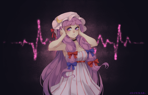 Обои на рабочий стол Patchouli Knowledge / Пачули Нолидж из игры-аниме Touhou Project / Проект Восток, by elfexar