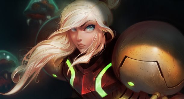 Обои на рабочий стол Samus Aran / Самус Аран из игры Metroid, by Dave Greco
