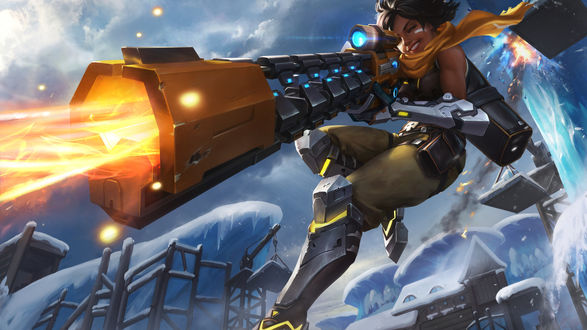 Обои на рабочий стол Воительница Kinessa / Кинесса из игры Paladins Strike, by XiaoGuang Sun