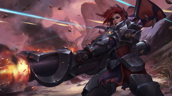 Обои на рабочий стол Воительница Ash / Эш из игры Paladins Strike, by XiaoGuang Sun