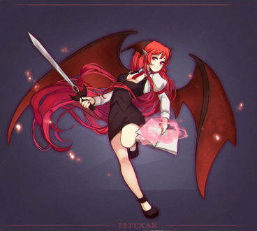 Обои на рабочий стол Koakuma / Коакума из игры и аниме Touhou Project / Проект Восток, by elfexar