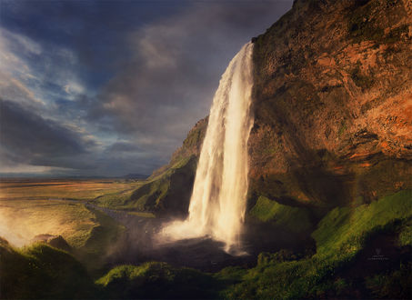 Обои на рабочий стол Водопад Seljalandsfoss, Iceland / Сельяландсфосс, Исландия, фотограф Dmitry Kupratsevich