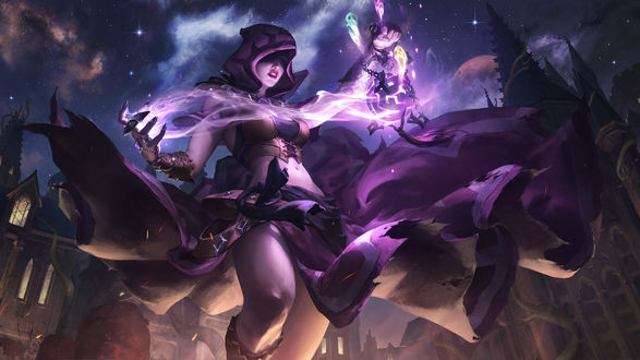 Обои на рабочий стол Девушка-маг Seris / Серис из игры Paladins Strike, by XiaoGuang Sun
