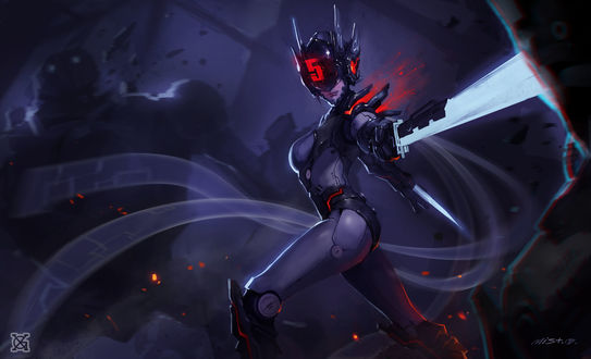 Обои на рабочий стол Fiora / Фиора из игры Лига Легенд / League of Legends, by mist XG