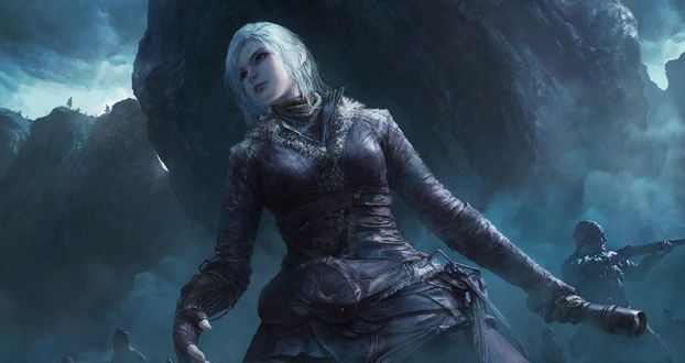 Обои на рабочий стол Девушка-солдат на поле боя, by jinglin Xu