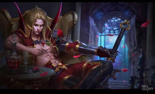 Обои на рабочий стол Вампир Blackfeather / Ворон / Черное перо из игры Vainglory / Тщеславие, by Mushk Rizvi