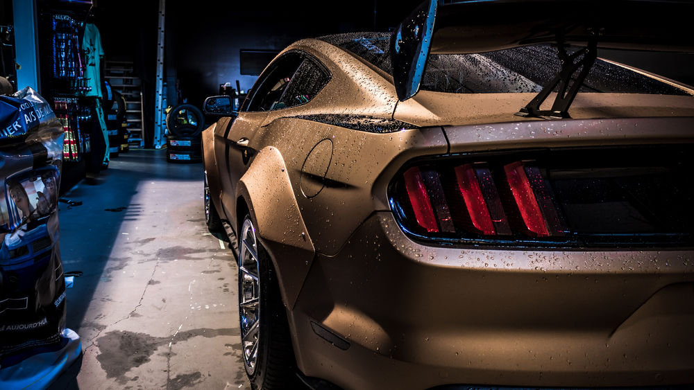 Обои для рабочего стола Ford mustang, вид сзади