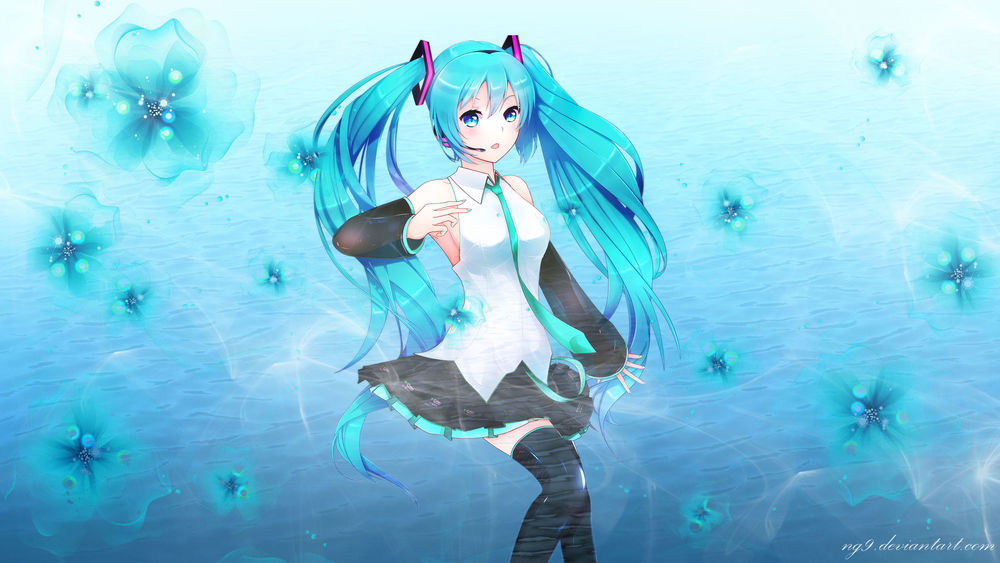 Обои для рабочего стола Vocaloid Miku Hatsune / Вокалоид Мику Хацунэ, by ng9