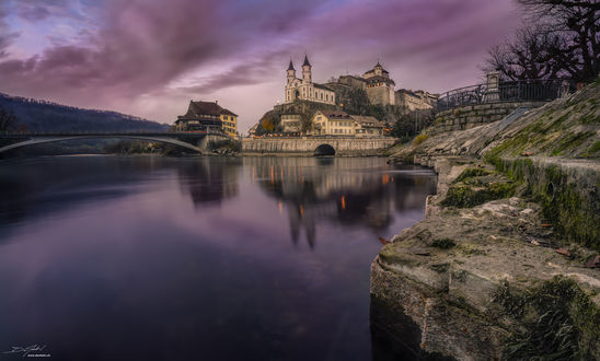 Обои на рабочий стол Вид на крепость в Aarburg, Switzerland / Aarburg, Швейцария, by Dan Felix