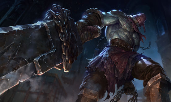 Обои на рабочий стол Nightmare Tryndamere / Кошмарный Триндамер из игры Лига Легенд / League of Legends, by SIXMOREVODKA STUDIO