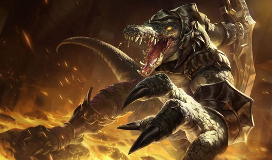 Обои на рабочий стол Монстр Renekton / Ренектон из игры Лига Легенд / League of Legends, by SIXMOREVODKA STUDIO