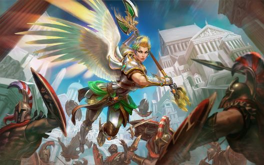 Обои на рабочий стол Богиня Победы Nike / Найк, арт к игре Smite, by Simon Eckert