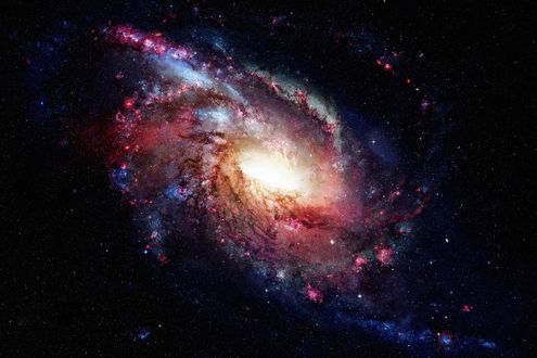 Обои на рабочий стол Разноцветная космическая туманность
