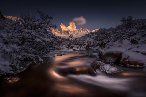 Обои на рабочий стол Зима в El Chalten, Argentina / Эль Чалтен, Аргентина, by Simon Roppel